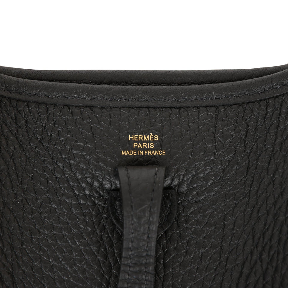 Hermes Evelyne TPM Black Clemence Gold Hardware