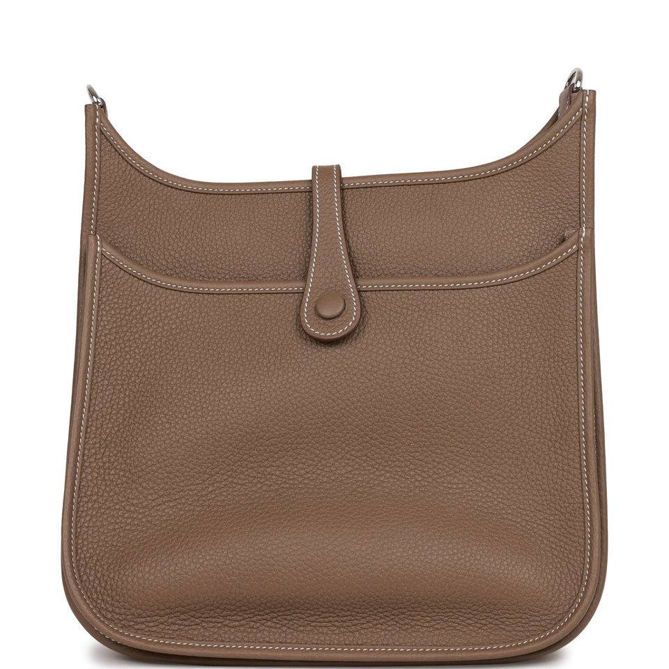 Hermes Evelyne III PM Etoupe Clemence Palladium Hardware