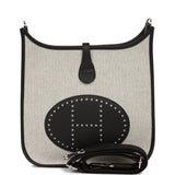 Hermes Evelyne III PM Black Togo and Toile Palladium Hardware