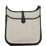 Hermes Evelyne III PM Black Togo and Toile Palladium Hardware