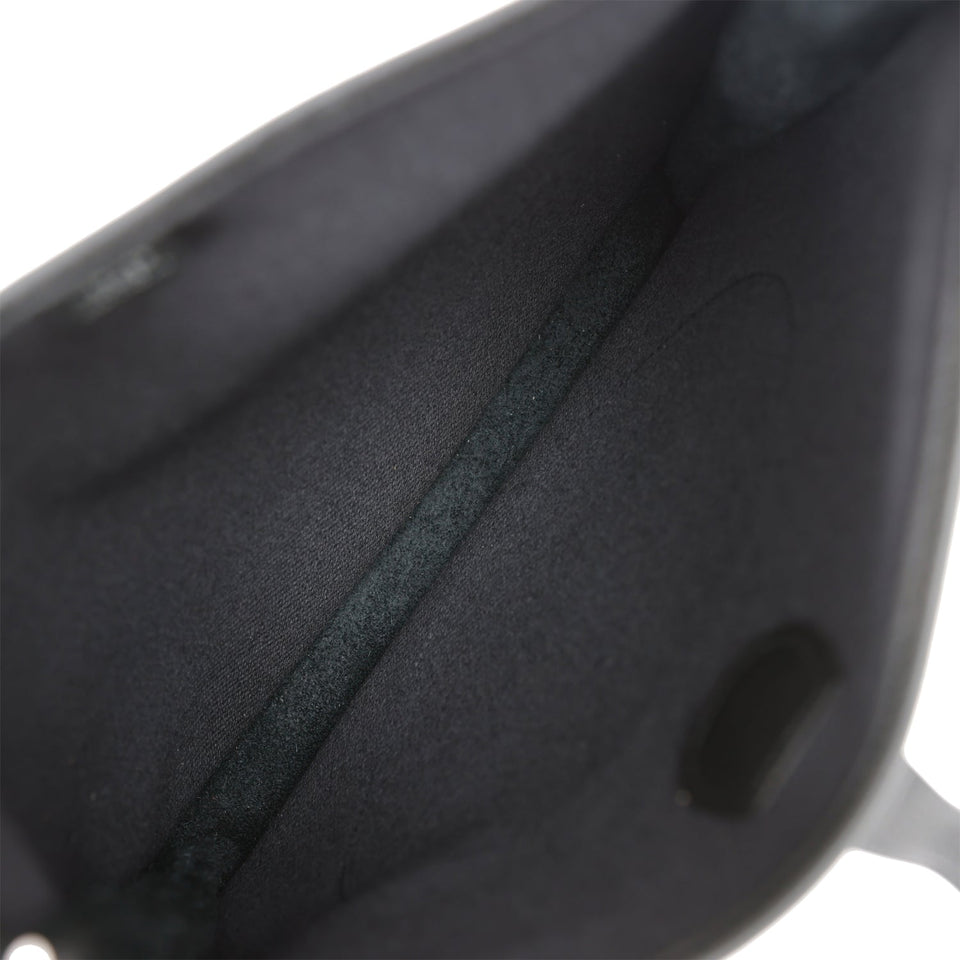 Hermes Evelyne III PM Black Togo and Toile Palladium Hardware