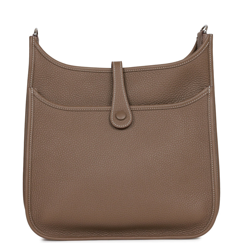 Hermes Evelyne III PM Etoupe Clemence Palladium Hardware