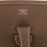 Hermes Evelyne III PM Etoupe Clemence Palladium Hardware