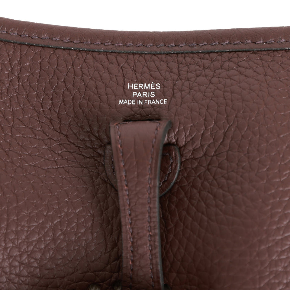 Hermes Evelyne TPM Rouge Sellier Clemence Palladium Hardware