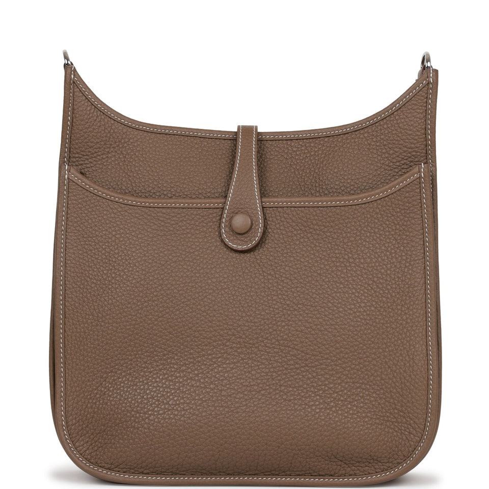 Hermes Evelyne III PM Etoupe Clemence Palladium Hardware