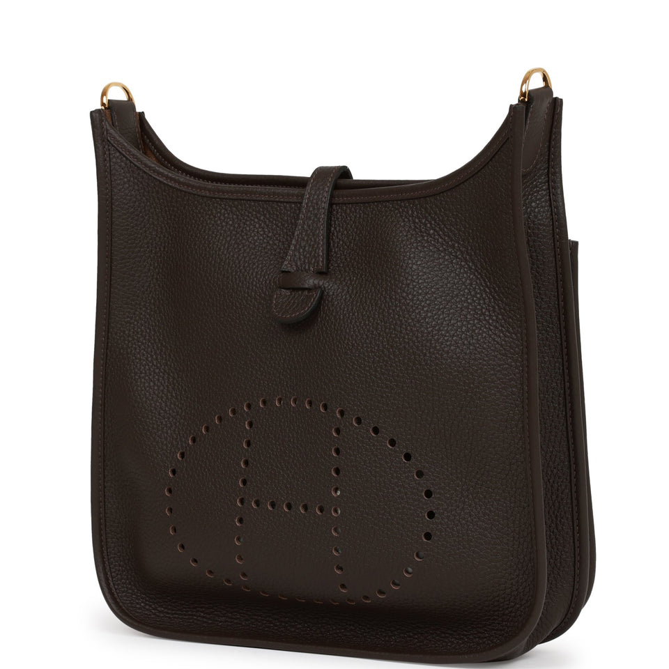Hermes Evelyne III PM Ebene Clemence Gold Hardware