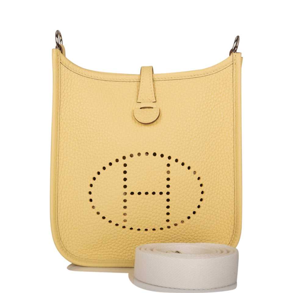 Hermes Evelyne TPM Jaune Poussin Clemence Palladium Hardware