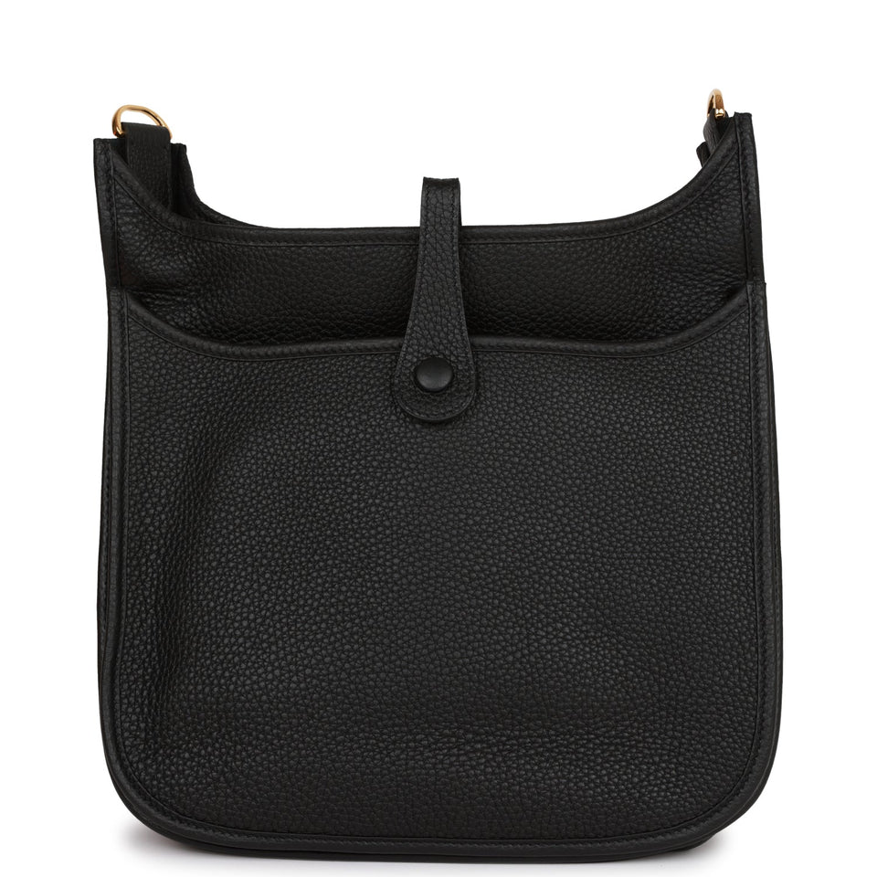 Hermes Evelyne III PM Black Clemence Gold Hardware