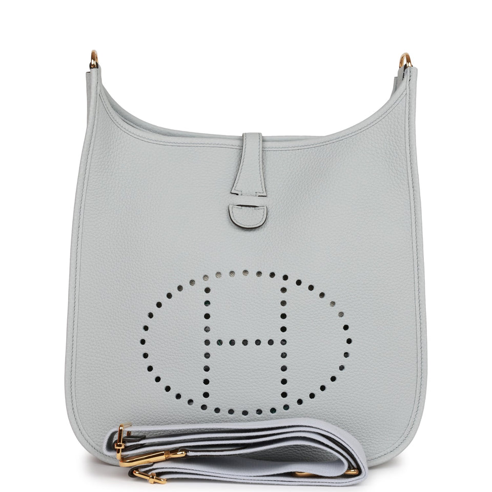 Hermes Evelyne III PM Bleu Pale Clemence Gold Hardware