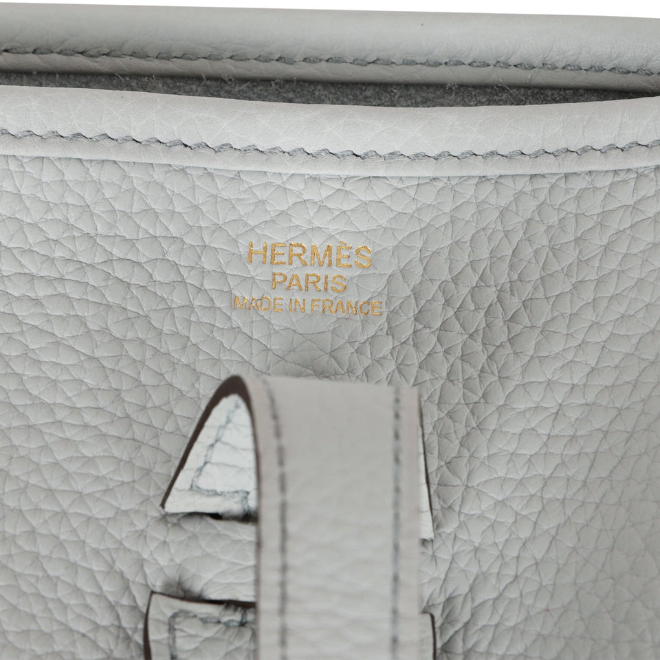 Hermes Evelyne III PM Bleu Pale Clemence Gold Hardware
