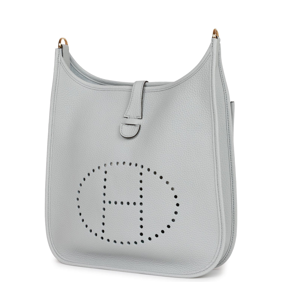 Hermes Evelyne III PM Bleu Pale Clemence Gold Hardware