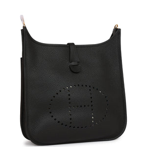 Hermes Evelyne III PM Black Clemence Gold Hardware