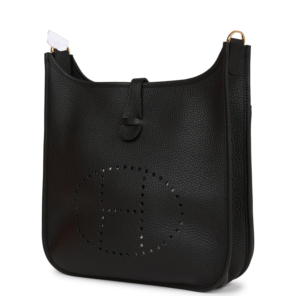 Hermes Evelyne III PM Black Clemence Gold Hardware