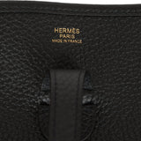 Hermes Evelyne III PM Black Clemence Gold Hardware