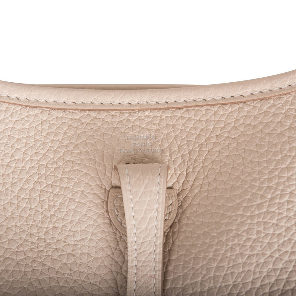 Hermes Evelyne TPM Craie Clemence Palladium Hardware