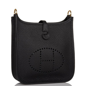 Hermes Evelyne TPM Black Clemence Gold Hardware