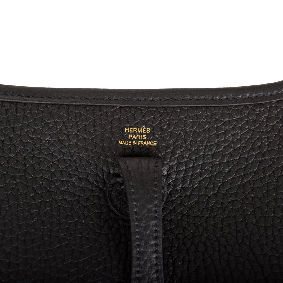Hermes Evelyne TPM Black Clemence Gold Hardware