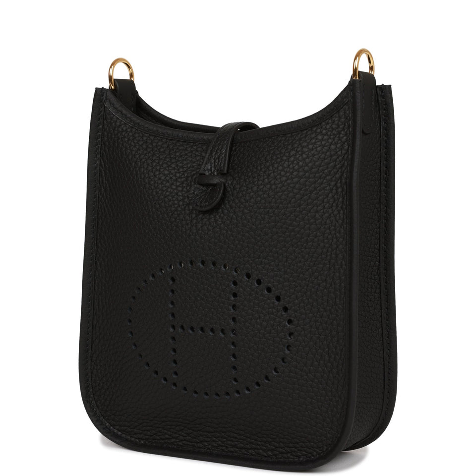 Hermes Evelyne TPM Black Clemence Gold Hardware
