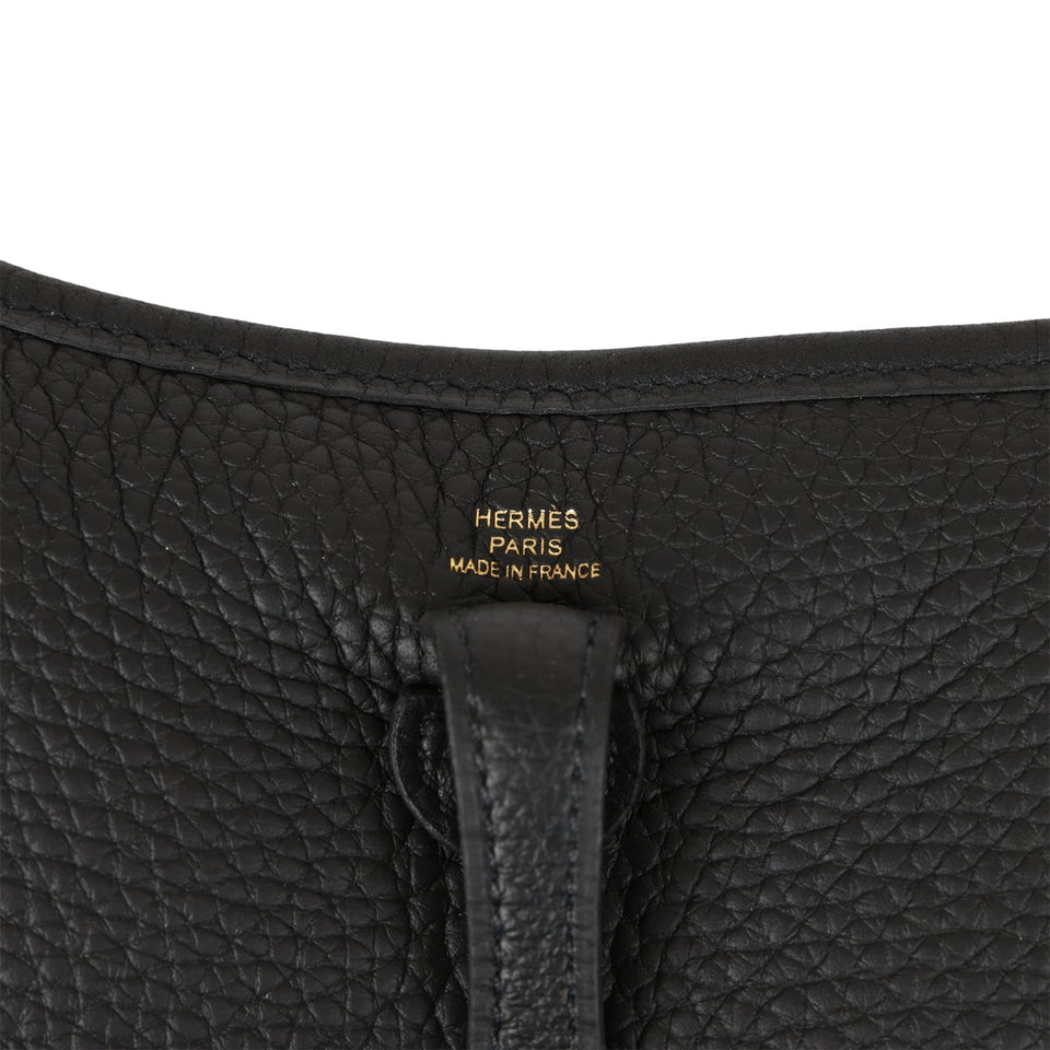 Hermes Evelyne TPM Black Clemence Gold Hardware