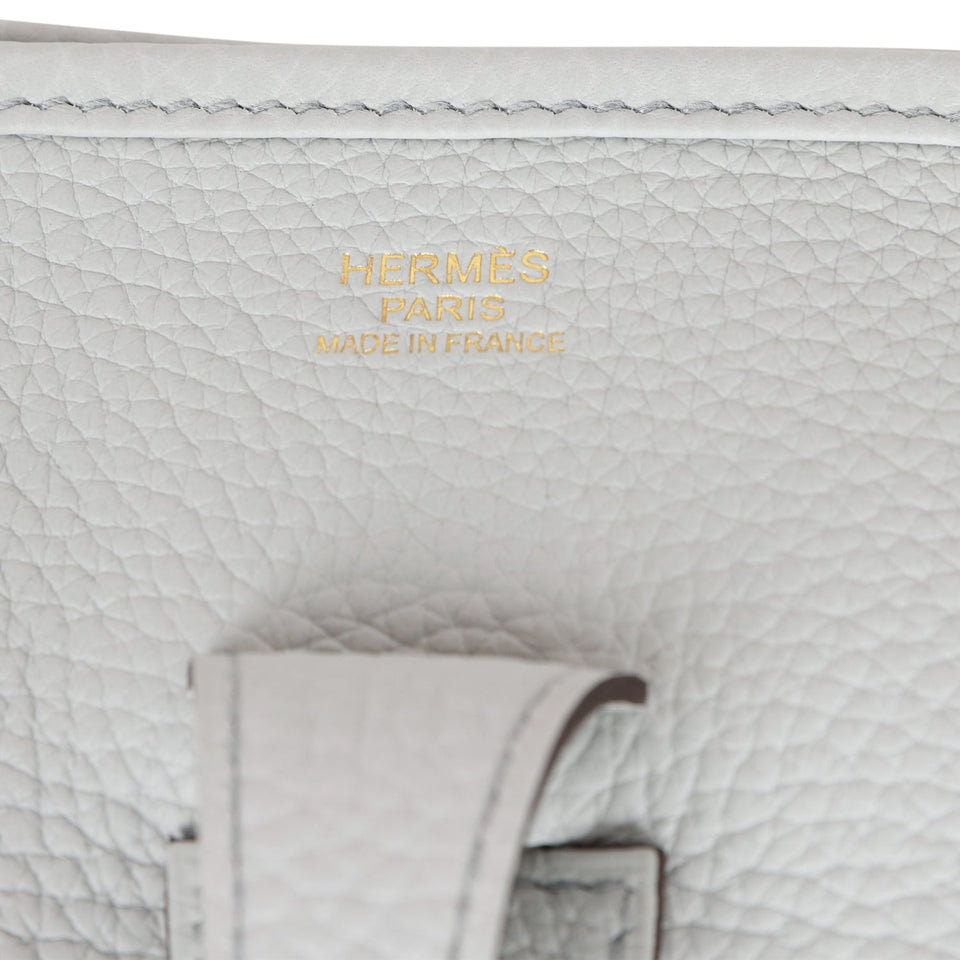 Hermes Evelyne III PM Bleu Pale Clemence Gold Hardware