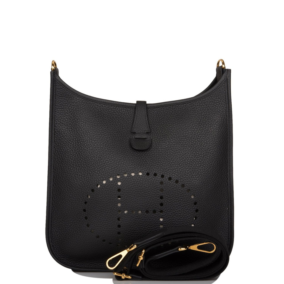 Hermes Evelyne III PM Black Clemence Gold Hardware