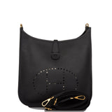 Hermes Evelyne III PM Black Clemence Gold Hardware