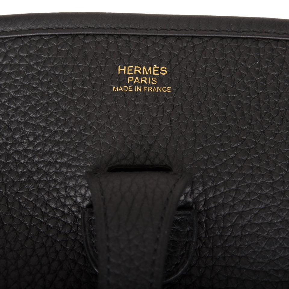 Hermes Evelyne III PM Black Clemence Gold Hardware