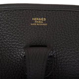 Hermes Evelyne III PM Black Clemence Gold Hardware