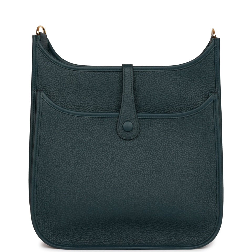 Hermes Evelyne III PM Vert Cypress Clemence Gold Hardware