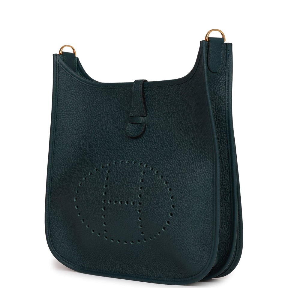 Hermes Evelyne III PM Vert Cypress Clemence Gold Hardware