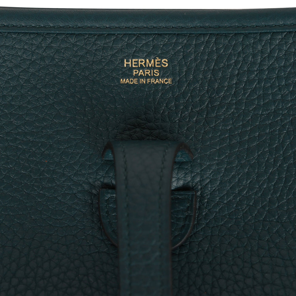 Hermes Evelyne III PM Vert Cypress Clemence Gold Hardware