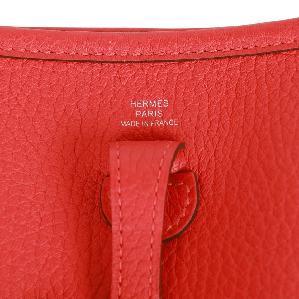 Hermes Evelyne TPM Rouge Pivoine Clemence Palladium Hardware