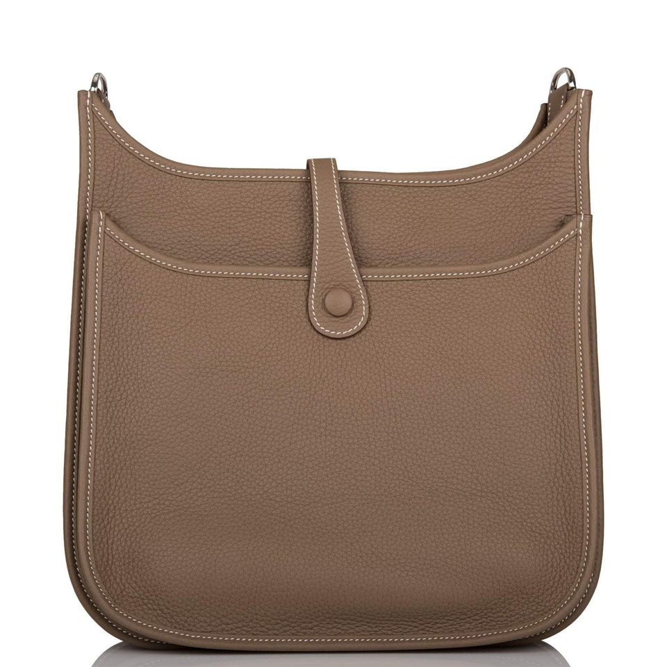 Hermes Evelyne III PM Etoupe Clemence Palladium Hardware
