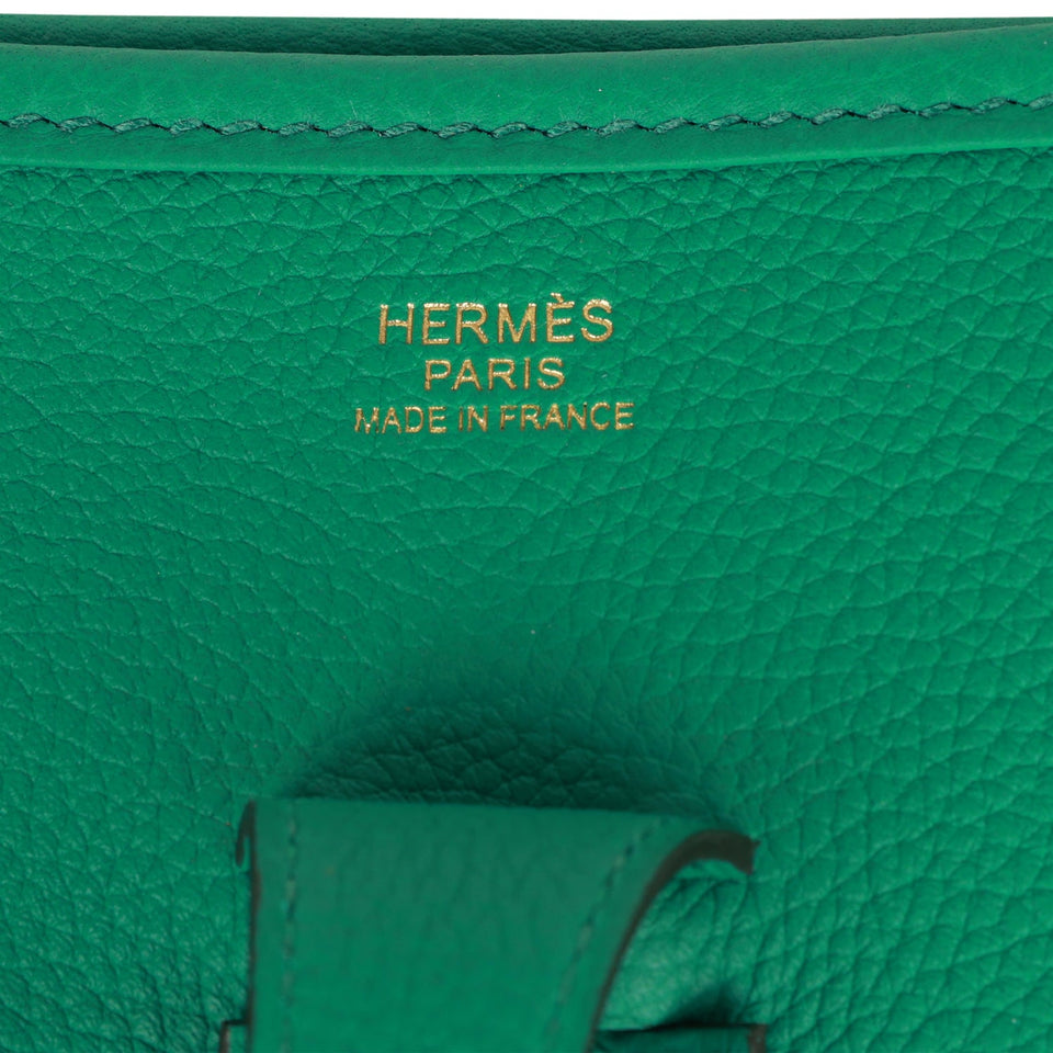 Hermes Evelyne III PM Vert Jade Clemence Gold Hardware