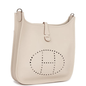 Hermes Evelyne III PM Craie Clemence Palladium Hardware