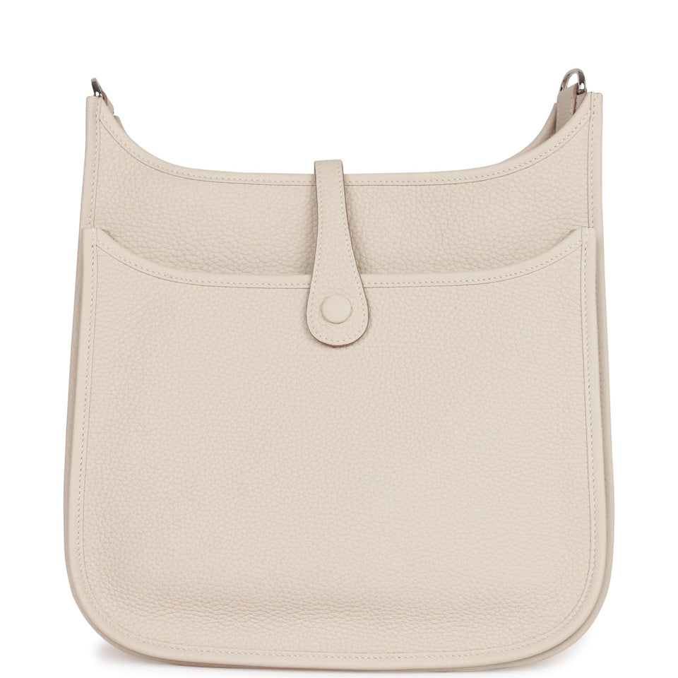 Hermes Evelyne III PM Craie Clemence Palladium Hardware