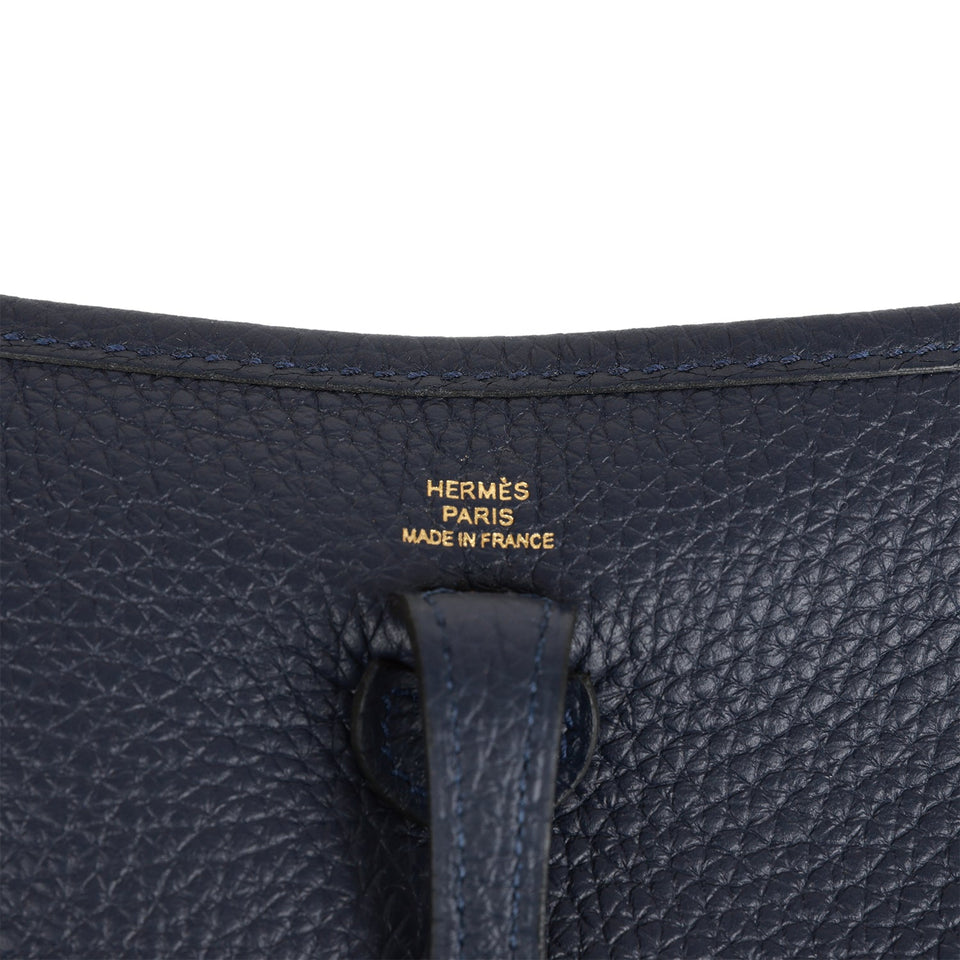 Hermes Evelyne TPM Bleu Nuit Clemence Gold Hardware