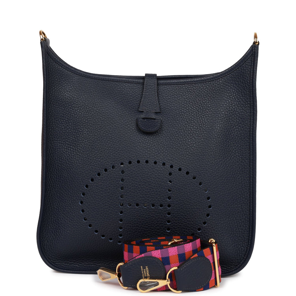 Hermes Evelyne III PM Bleu Nuit Clemence Gold Hardware