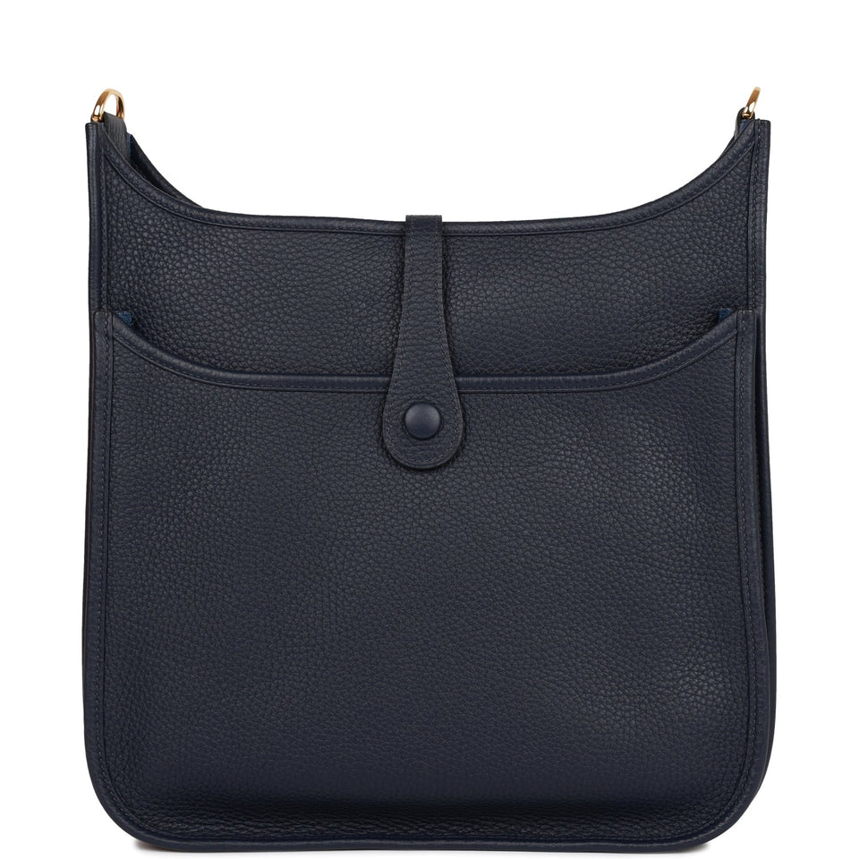 Hermes Evelyne III PM Bleu Nuit Clemence Gold Hardware