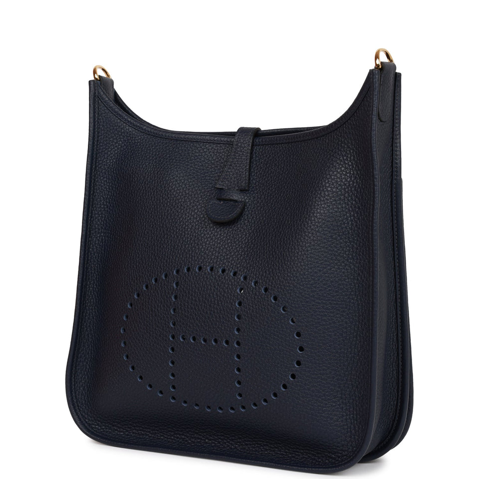 Hermes Evelyne III PM Bleu Nuit Clemence Gold Hardware