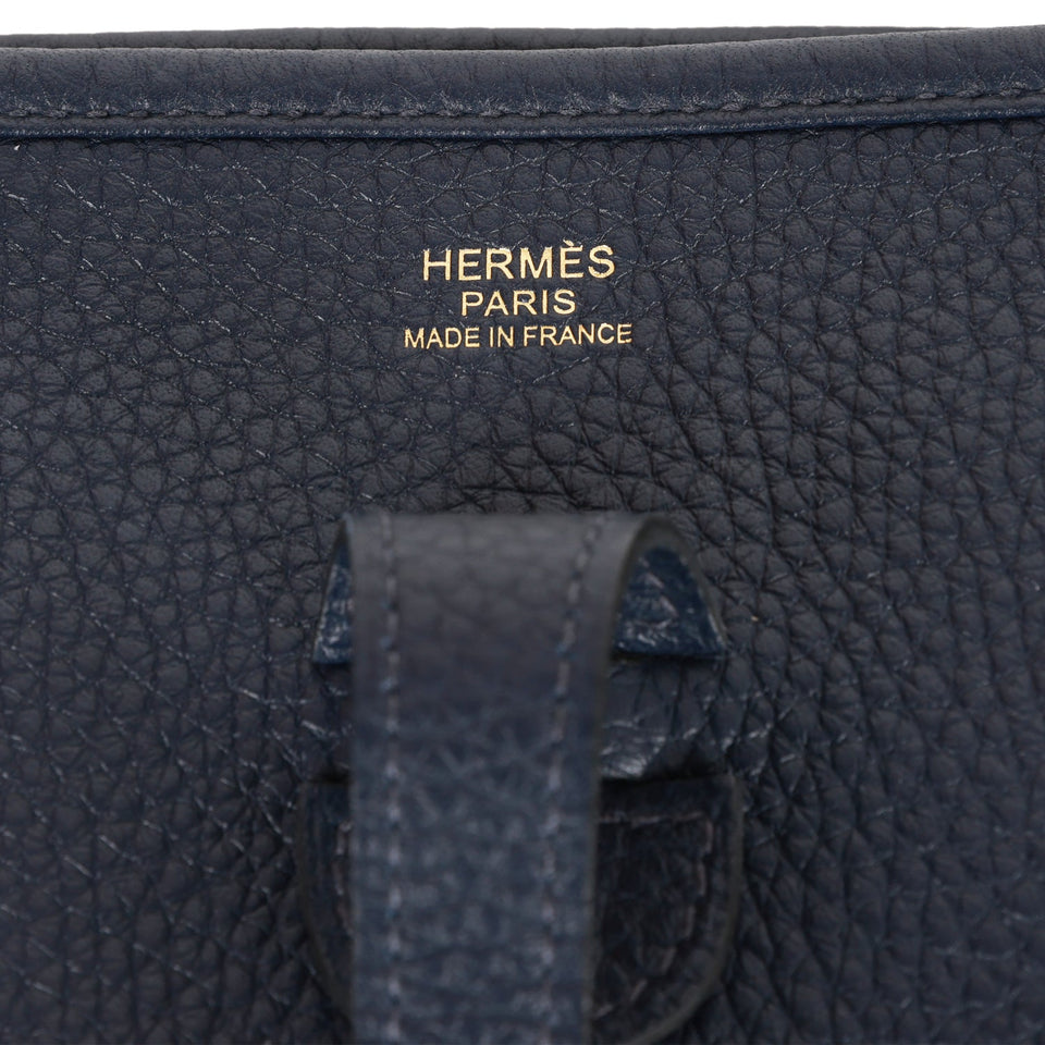 Hermes Evelyne III PM Bleu Nuit Clemence Gold Hardware