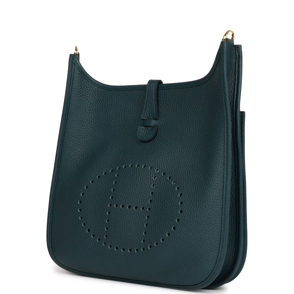 Hermes Evelyne III PM Vert Cypress Clemence Gold Hardware