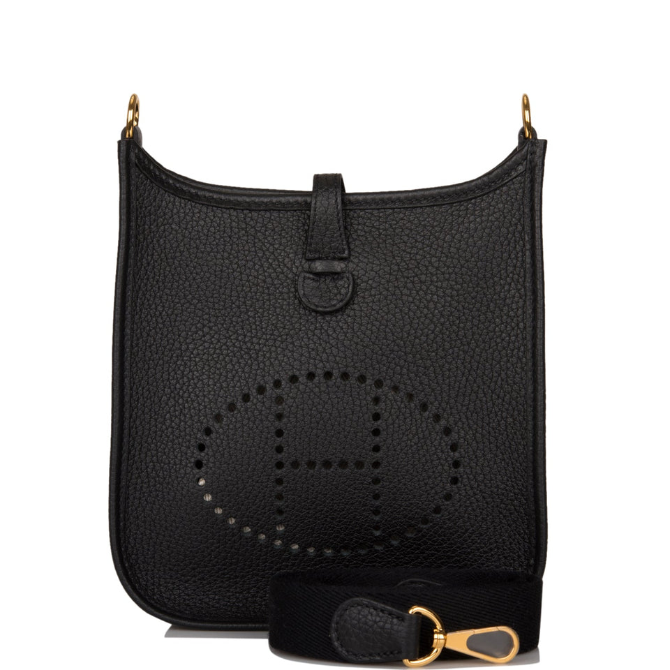 Hermes Evelyne TPM Black Clemence Gold Hardware