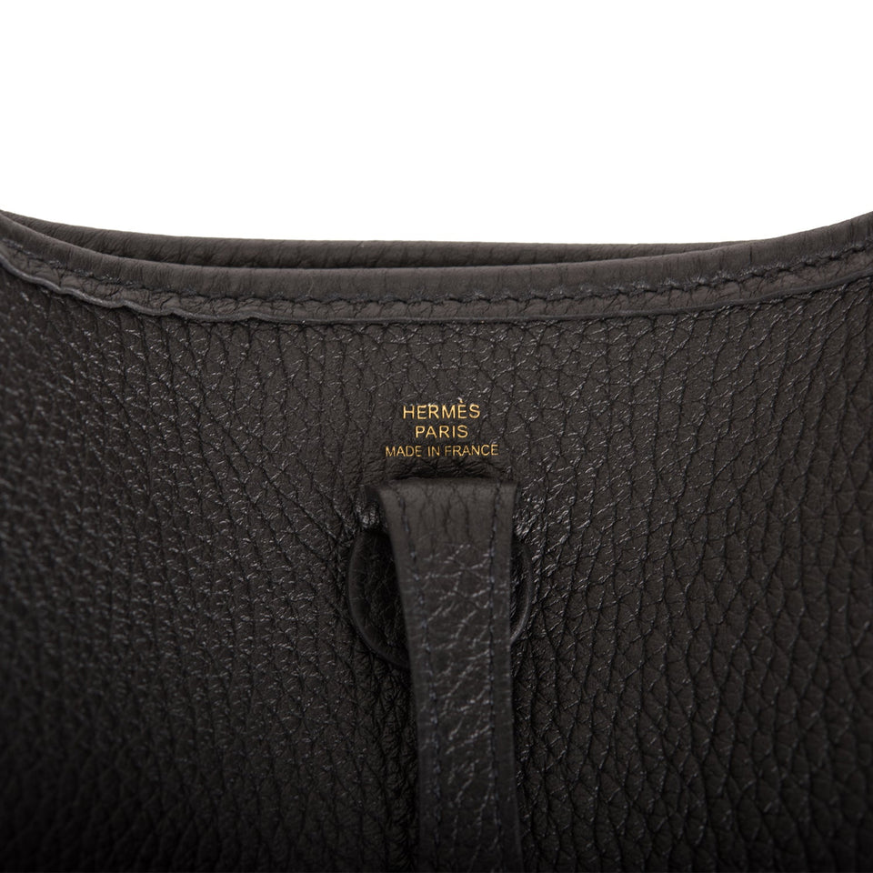 Hermes Evelyne TPM Black Clemence Gold Hardware