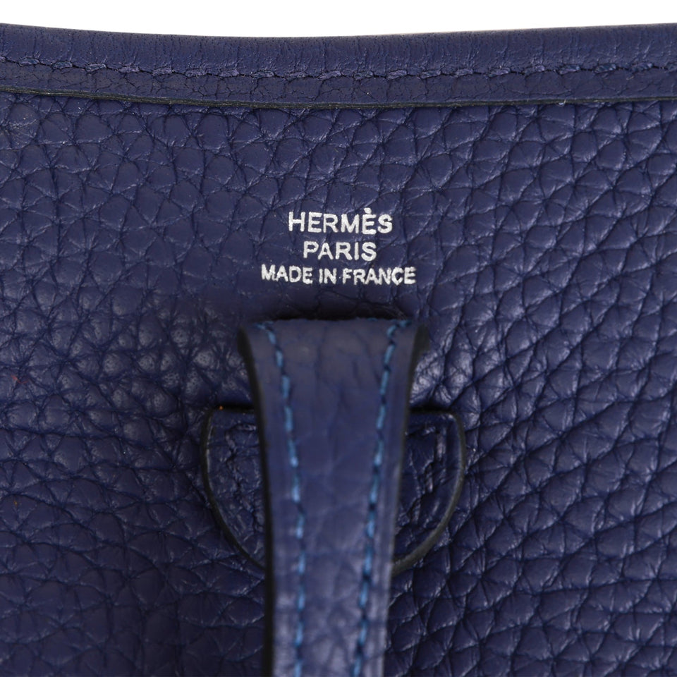 Hermes Evelyne TPM Bleu Encre Clemence Palladium Hardware
