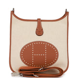 Hermes Evelyne III PM Gold Clemence and Toile Palladium Hardware