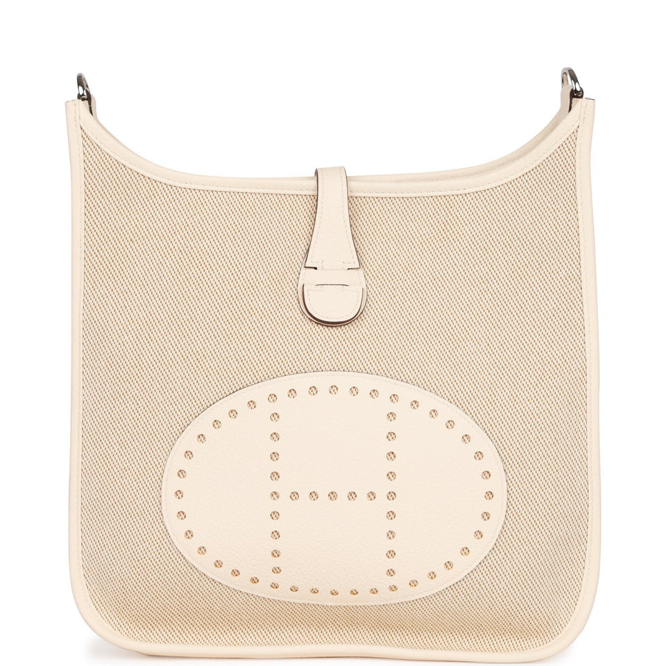 Hermes Evelyne III PM Nata Clemence and Toile Palladium Hardware
