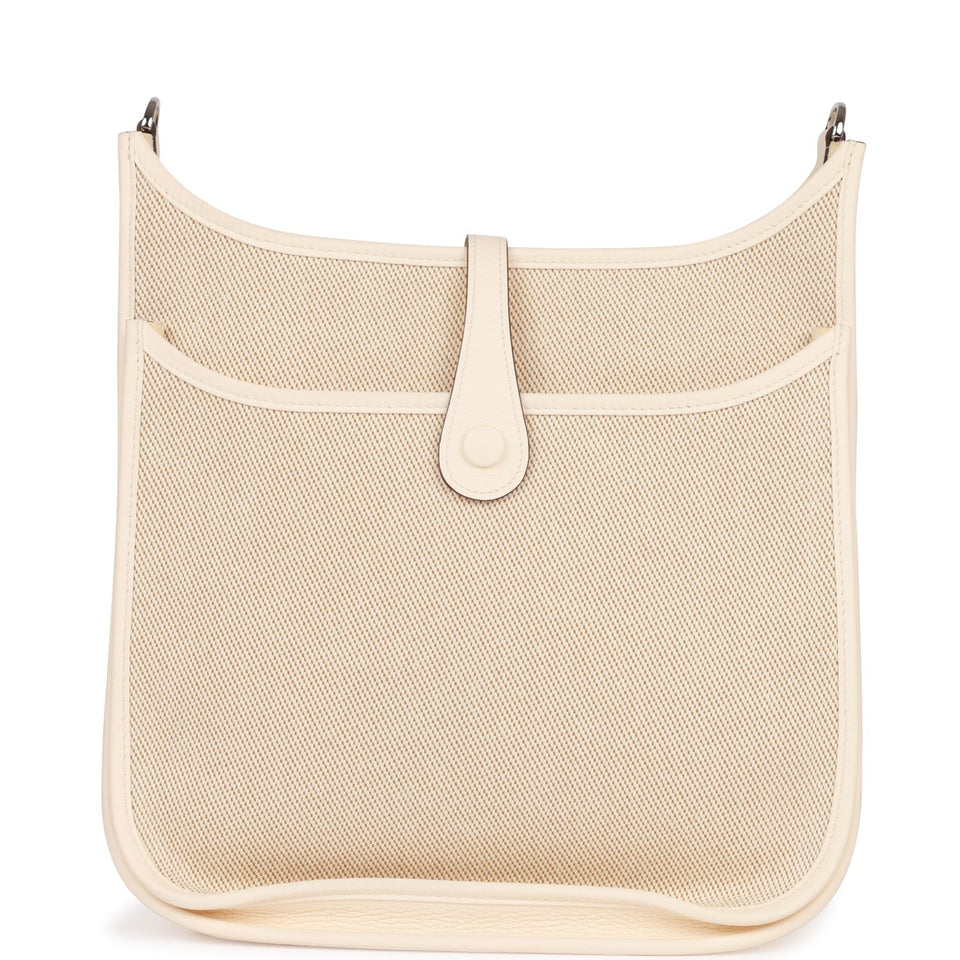 Hermes Evelyne III PM Nata Clemence and Toile Palladium Hardware