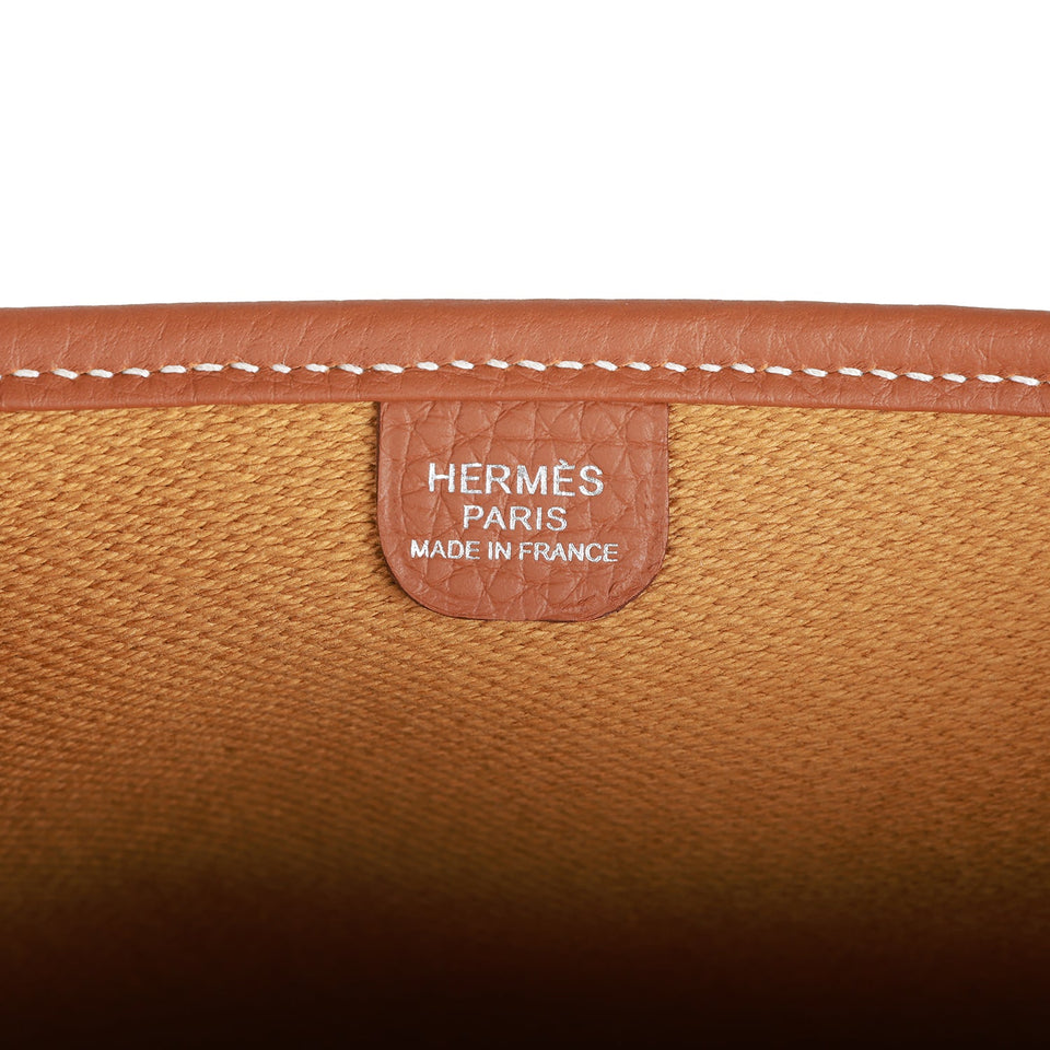 Hermes Evelyne III PM Gold Clemence and Toile Palladium Hardware