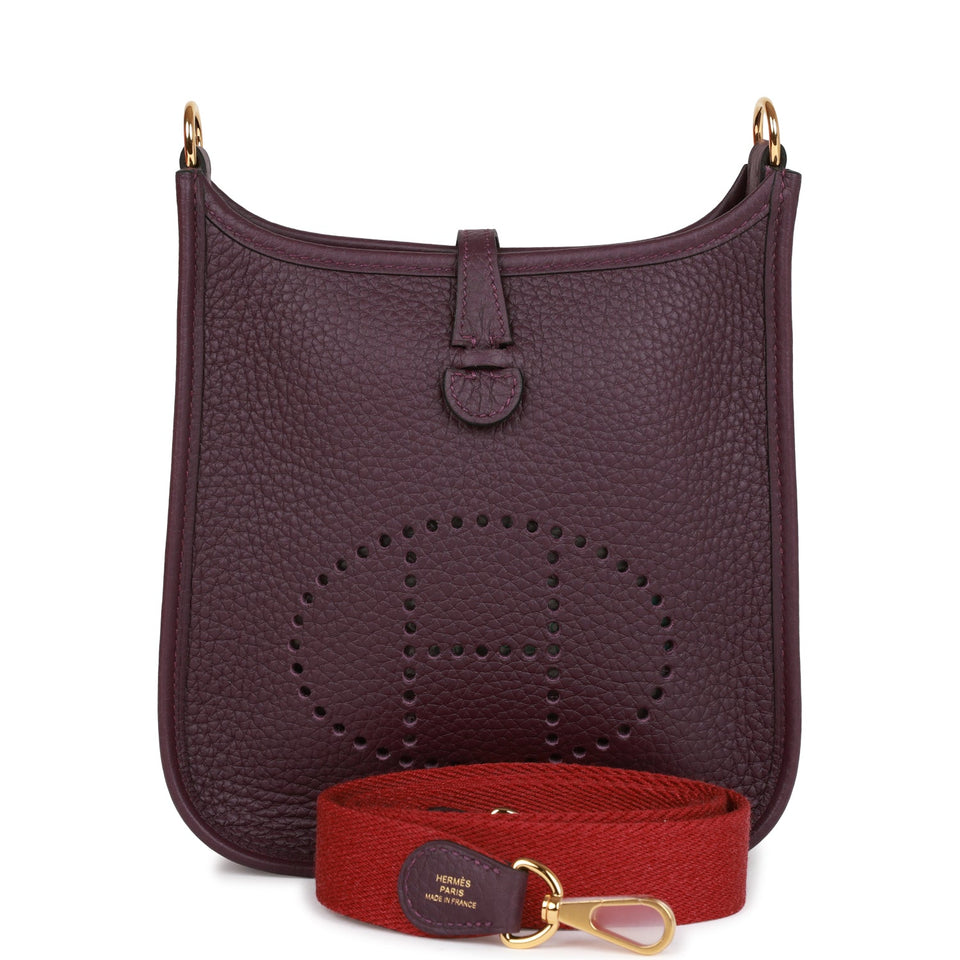 Hermes Evelyne TPM Cassis Clemence Gold Hardware